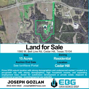 Land for sale in Cedar Hill, TX | Eureka Business Group: Your Retail Navigator in DFW Commercial Real Estate