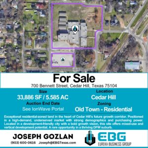 Land for sale in Cedar Hill, TX | Eureka Business Group: Your Retail Navigator in DFW Commercial Real Estate